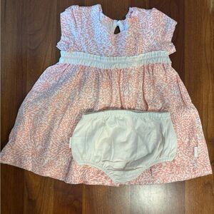 Burt's Bees Baby Pink Patterned dress with bloomers